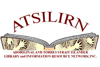 ATSILIRN logo (open book illustrated with cave paintings)